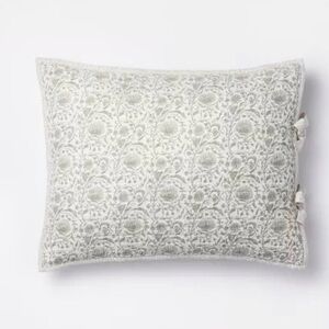 Standard Decorative Border Cotton Slub Print Quilt Sham Light Green- Threshold